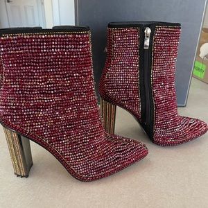 All over beaded booties